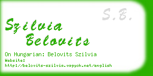 szilvia belovits business card